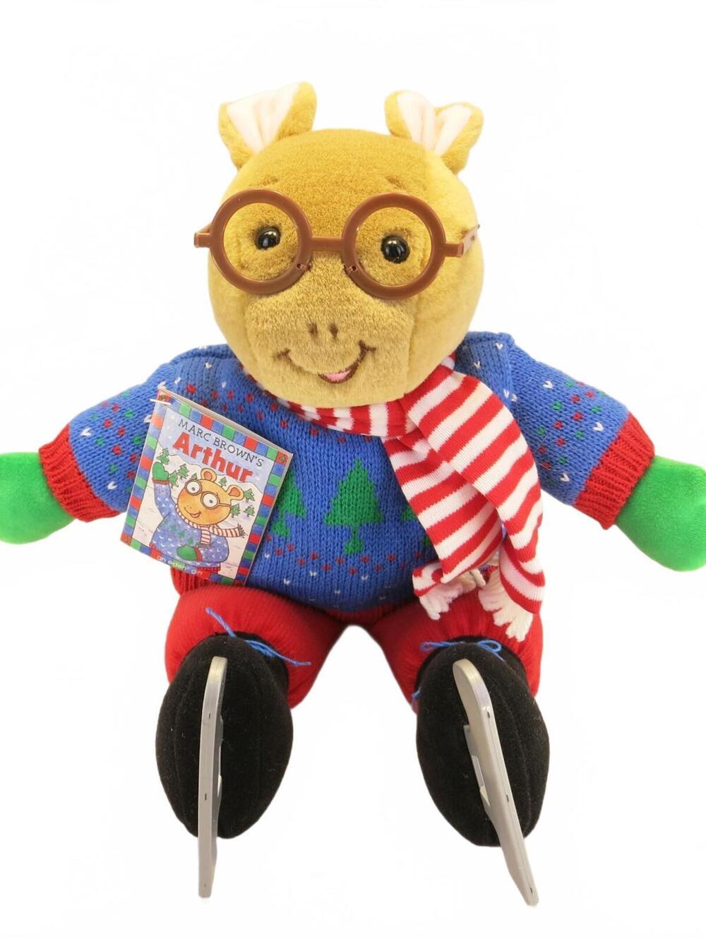 Vintage Eden Marc Brown Plush Arthur Stuffed Animal Ice Skates Scarf 1998 15"